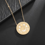 Exquisite Sun, Moon, Star Pendant Necklace