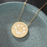 Exquisite Sun, Moon, Star Pendant Necklace