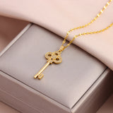 Romantic Heart Key Pendant Necklace